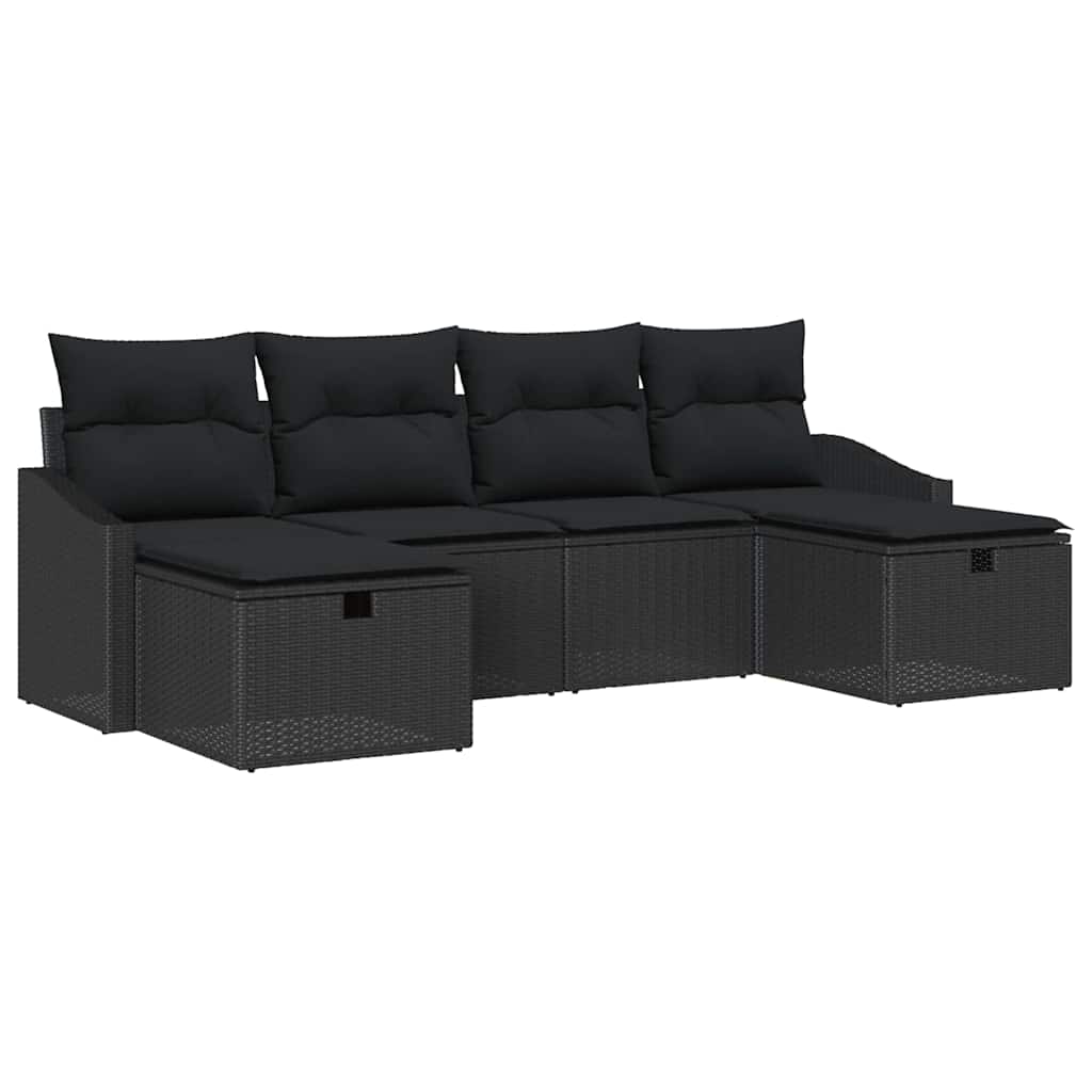 Bankstel 6 st poly rattan