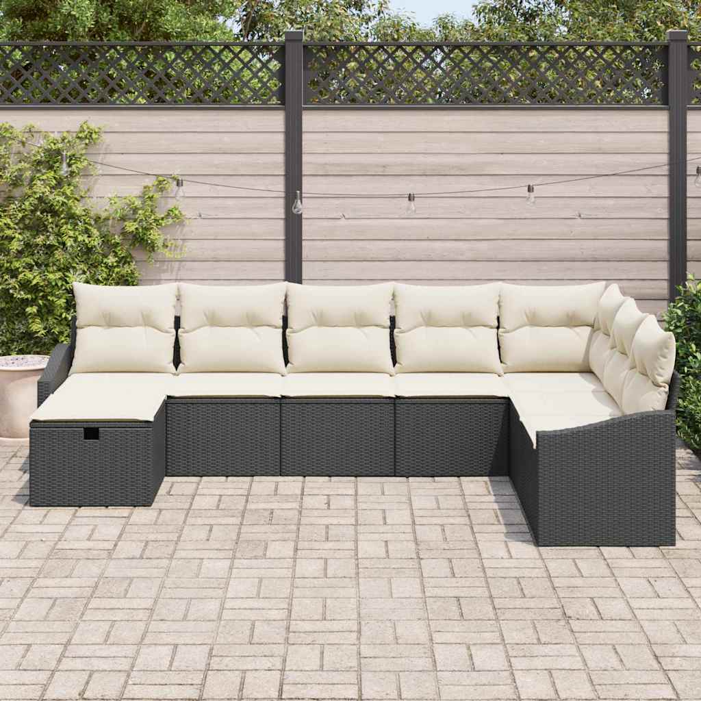 Bankstel 9 st poly rattan