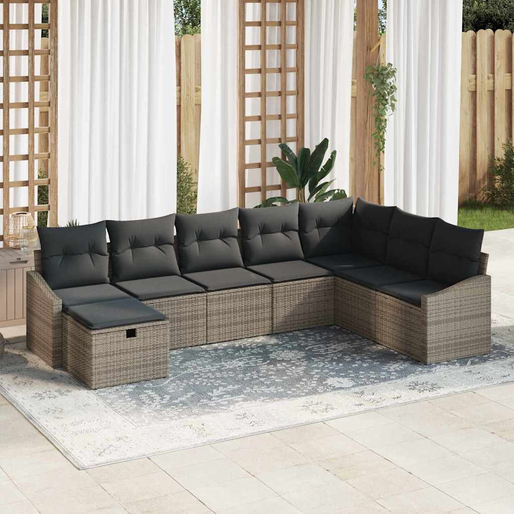 Bankstel 9 st poly rattan