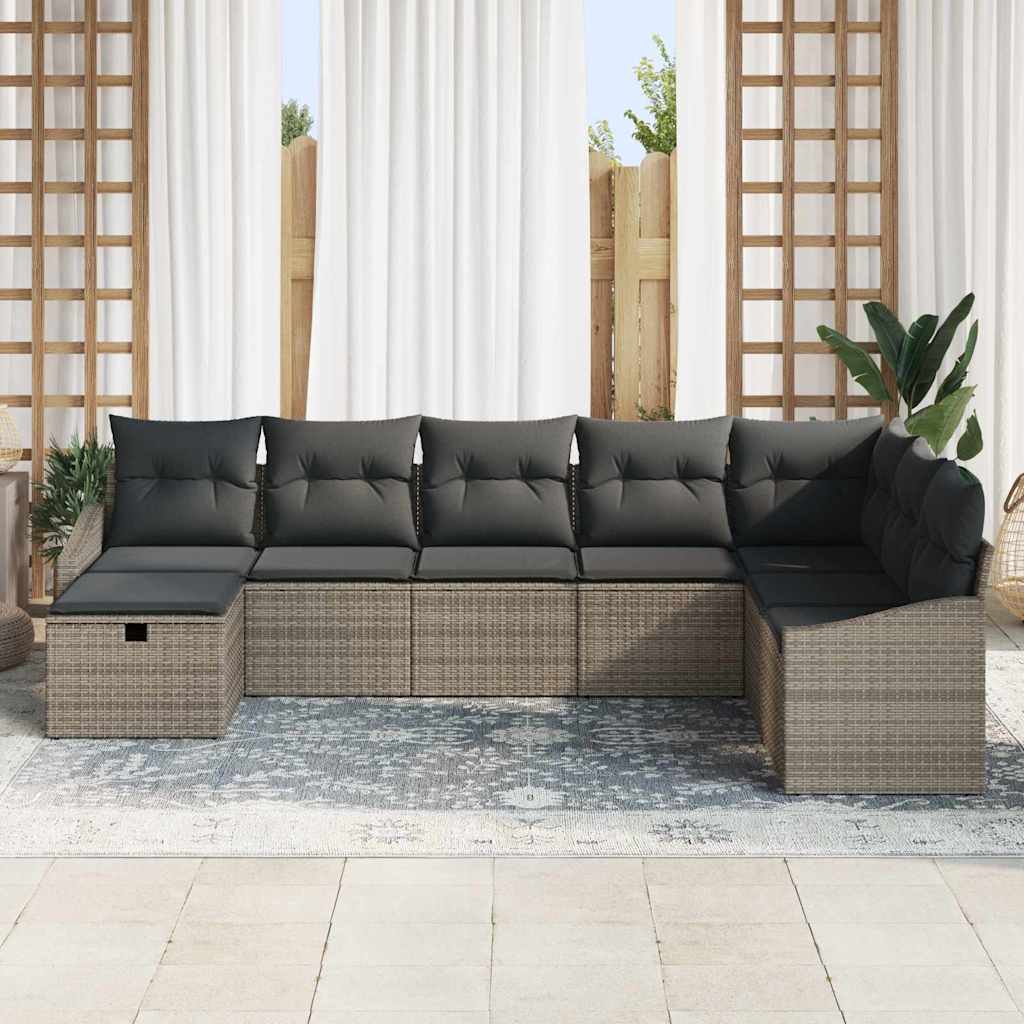 Bankstel 9 st poly rattan