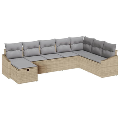 Bankstel met kussen 9 pcs poly rattan