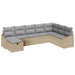 Bankstel met kussen 9 pcs poly rattan
