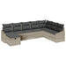 Bankstel met kussen 9 pcs poly rattan