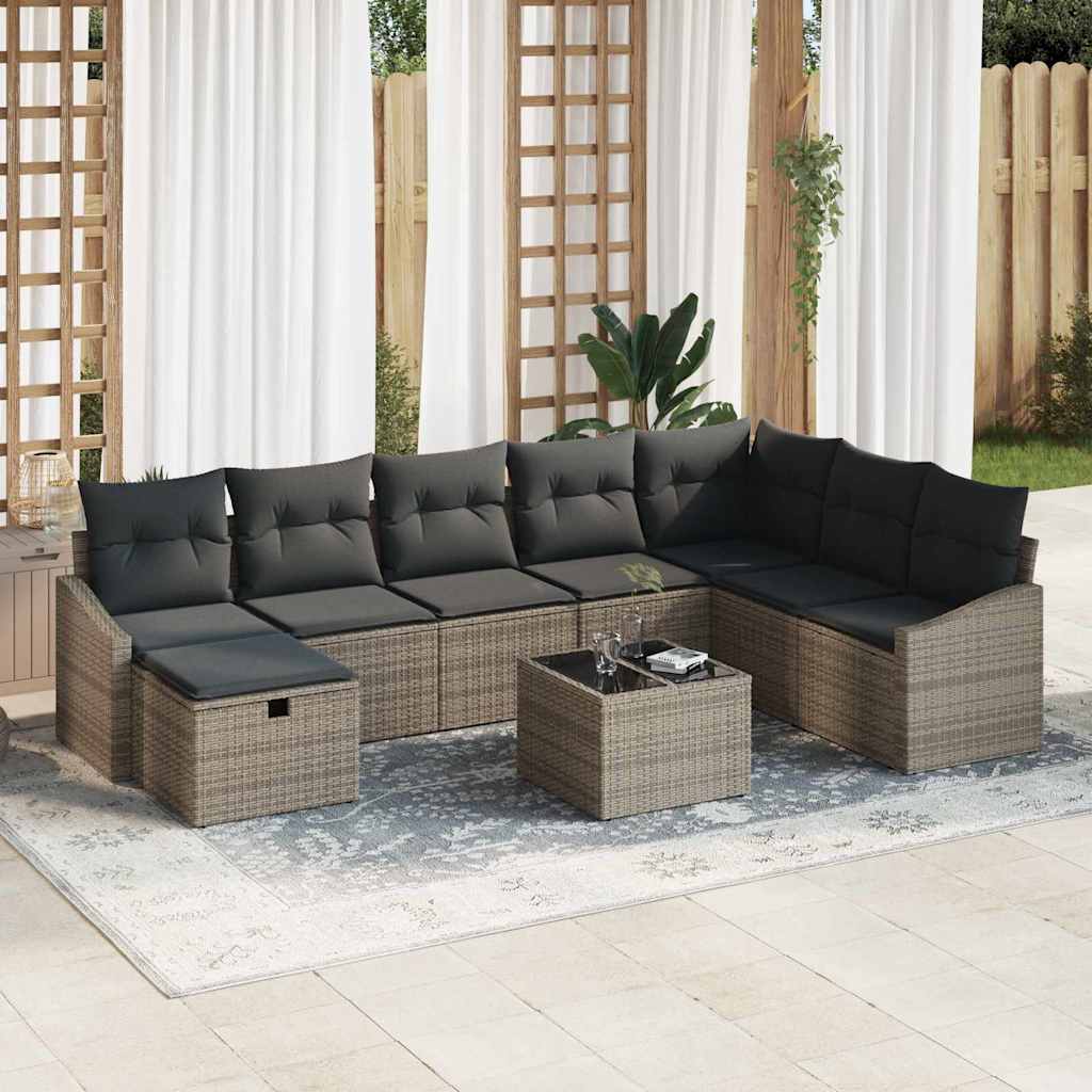 Bankstel 8 st poly rattan