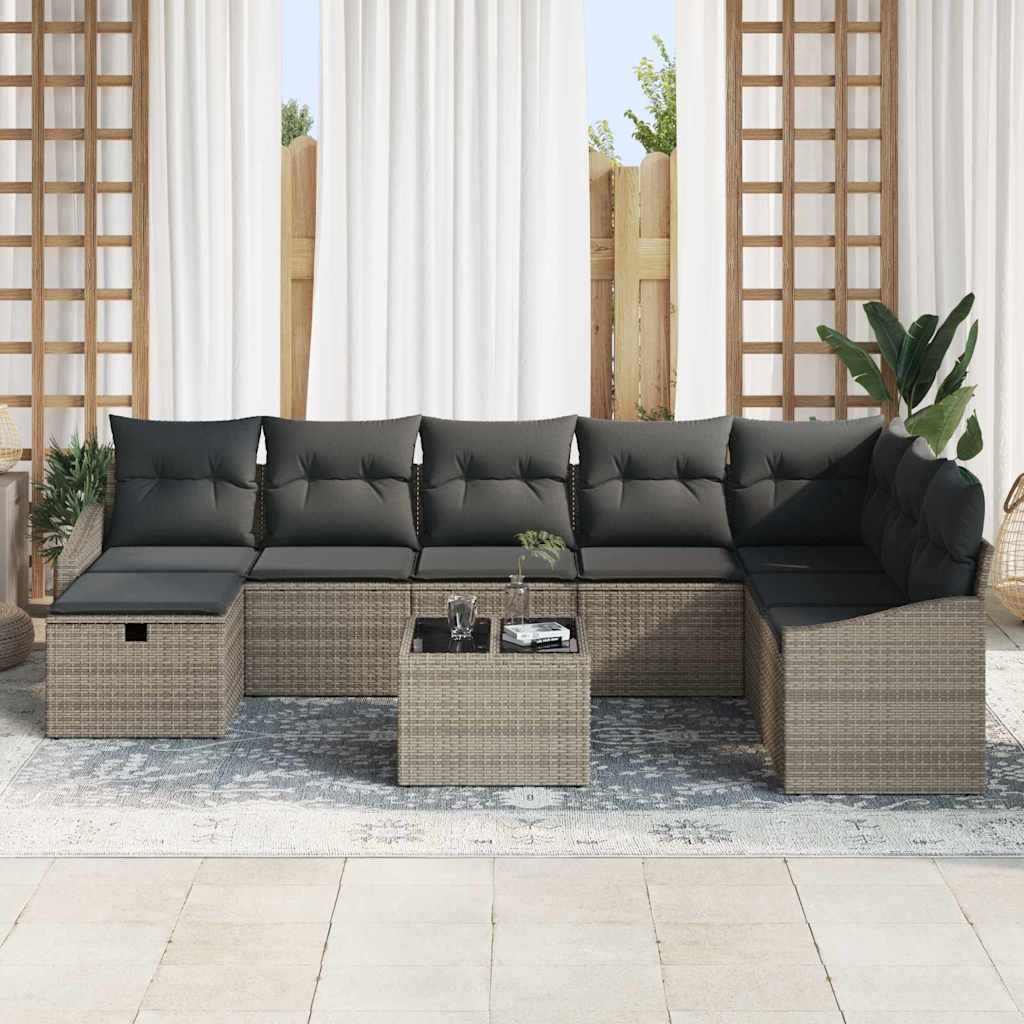 Bankstel 8 st poly rattan