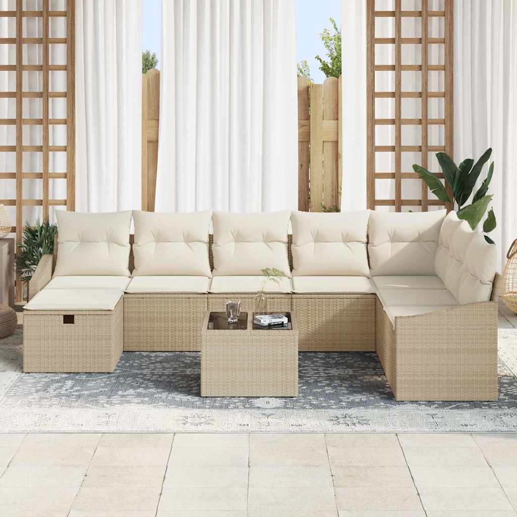 Bankstel 8 st poly rattan