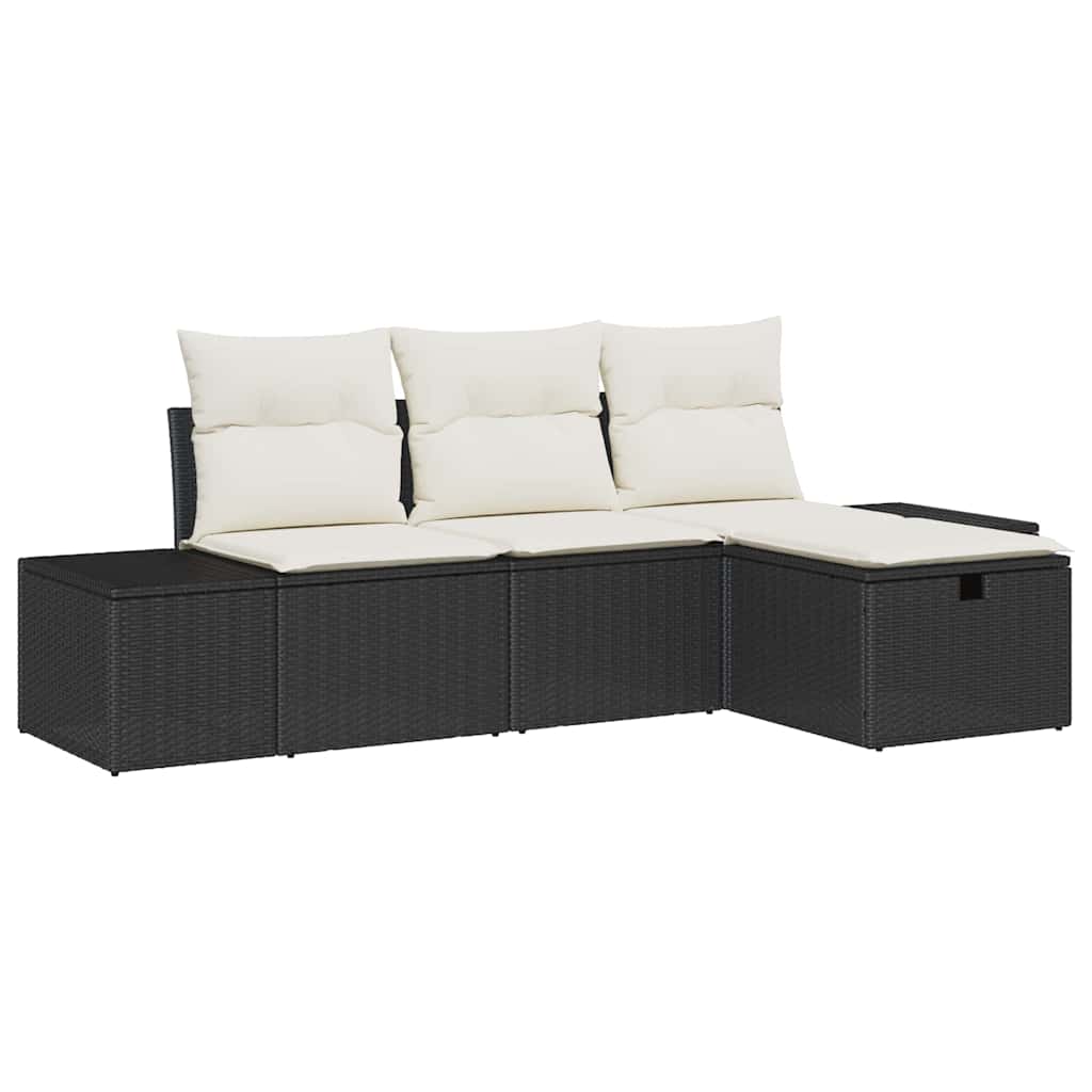 Bankstel 4 st poly rattan