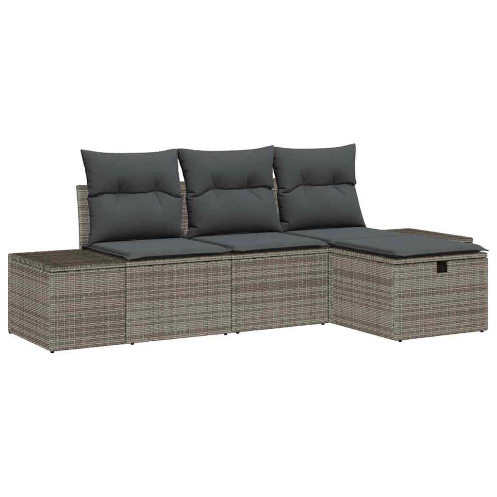 Bankstel 4 st poly rattan