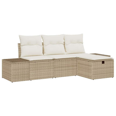 Bankstel 4 st poly rattan