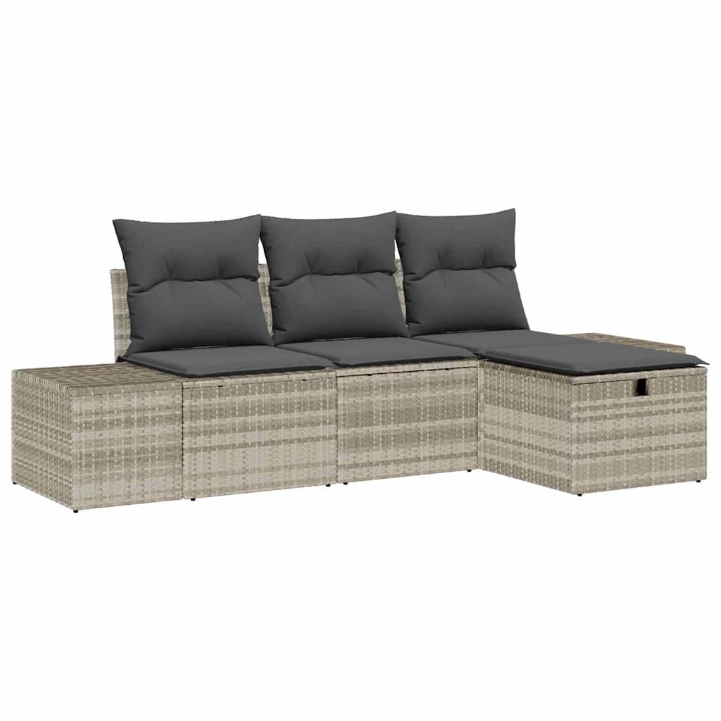Bankstel met kussen 4 pcs poly rattan