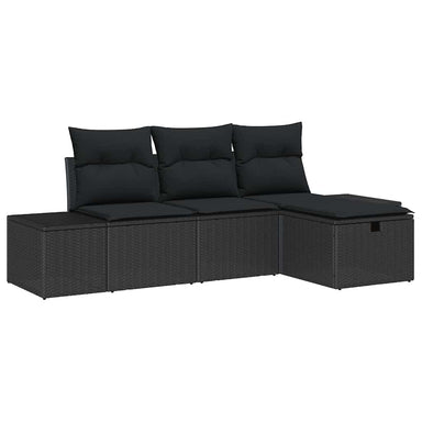 Bankstel 4 st poly rattan