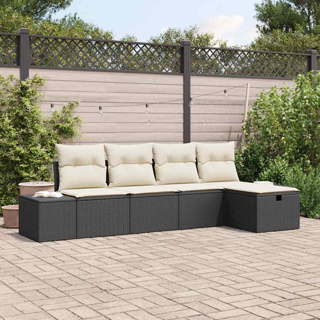 Bankstel 5 st poly rattan