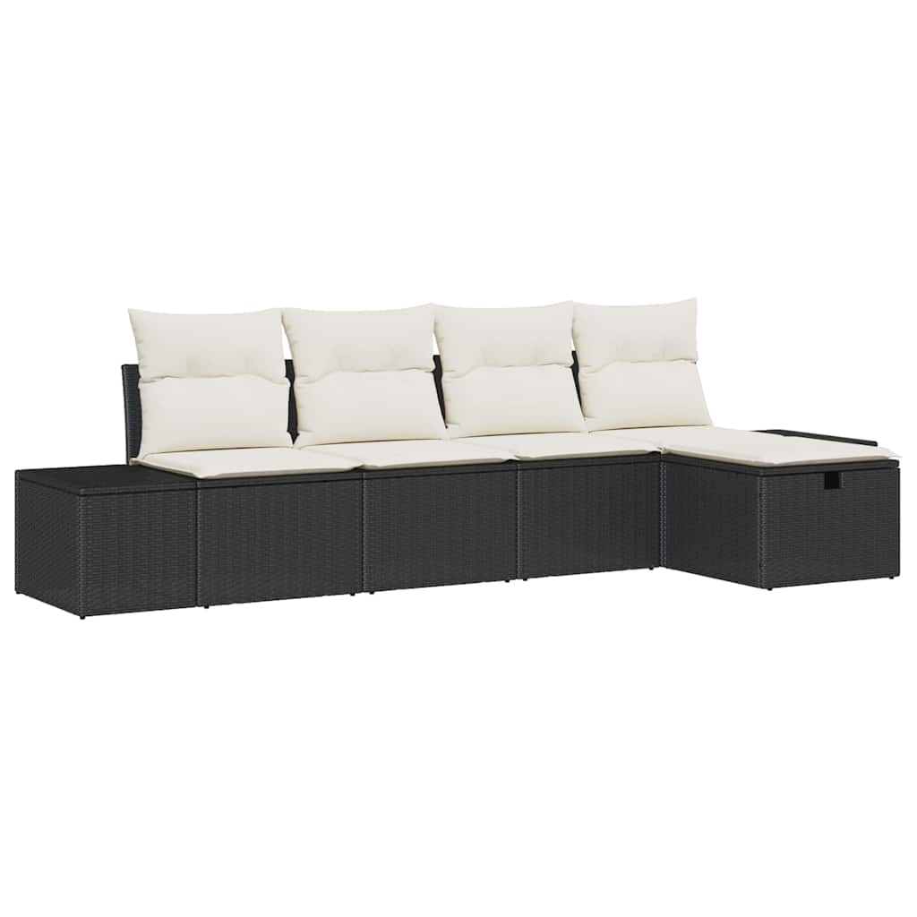 Bankstel 5 st poly rattan