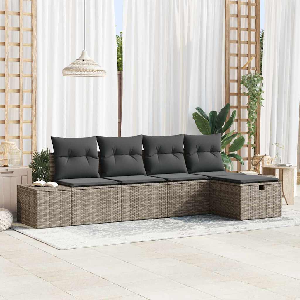 Bankstel 5 st poly rattan