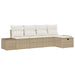 Bankstel met kussen 5 pcs poly rattan