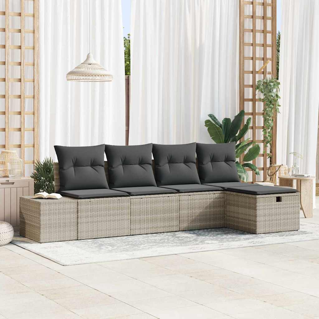 Bankstel met kussen 6 pcs poly rattan