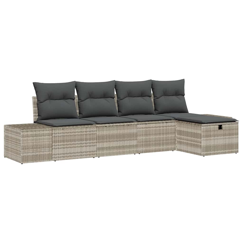 Bankstel met kussen 6 pcs poly rattan