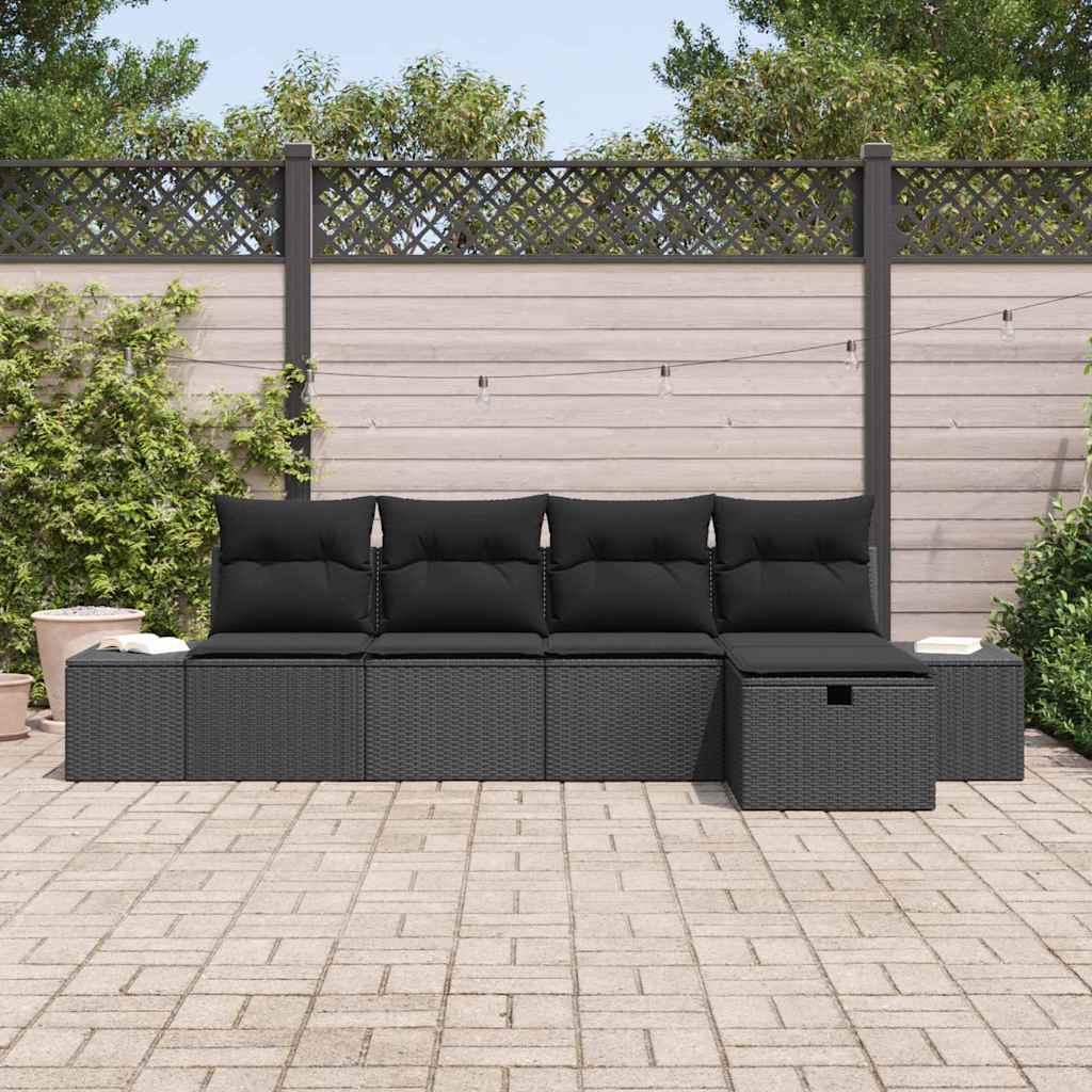 Bankstel 6 st poly rattan