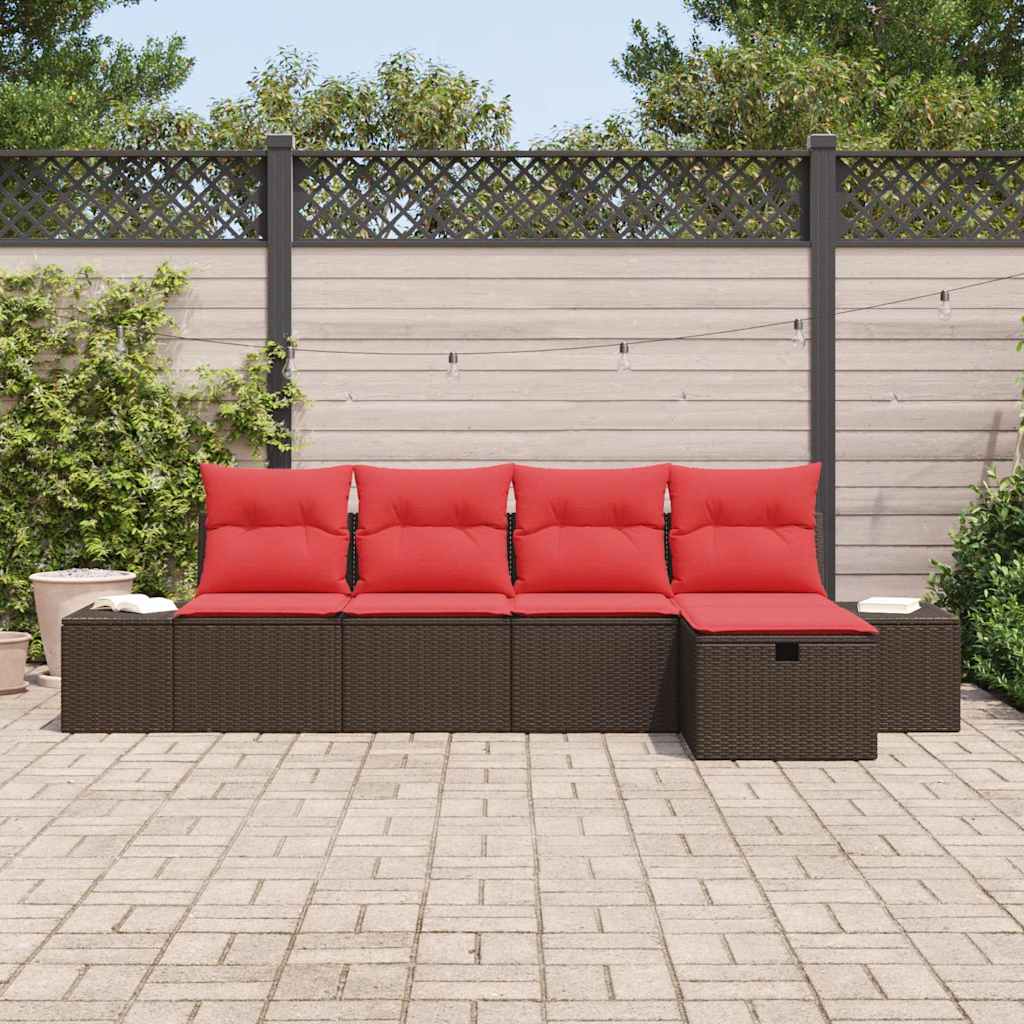Bankstel 4 st poly rattan