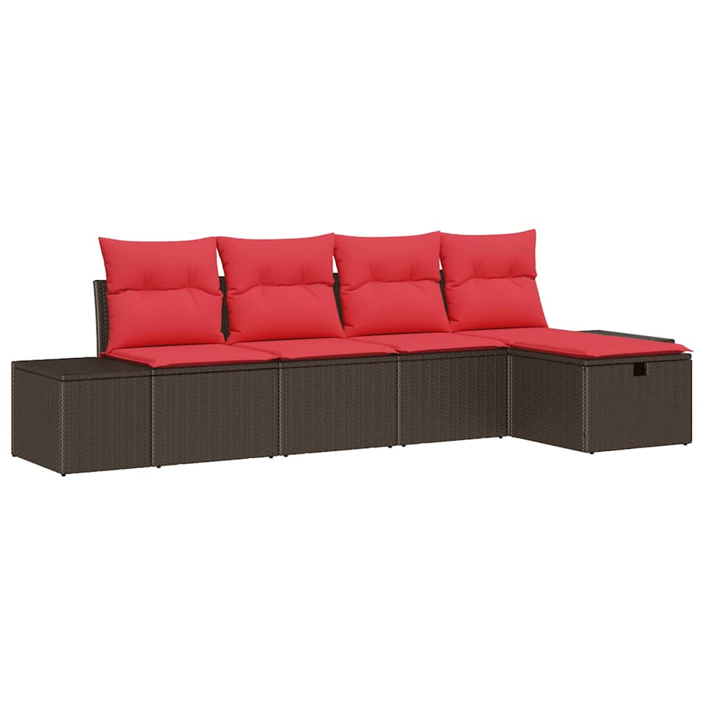 Bankstel 4 st poly rattan