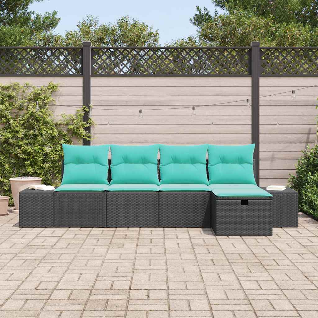 Bankstel 4 st poly rattan