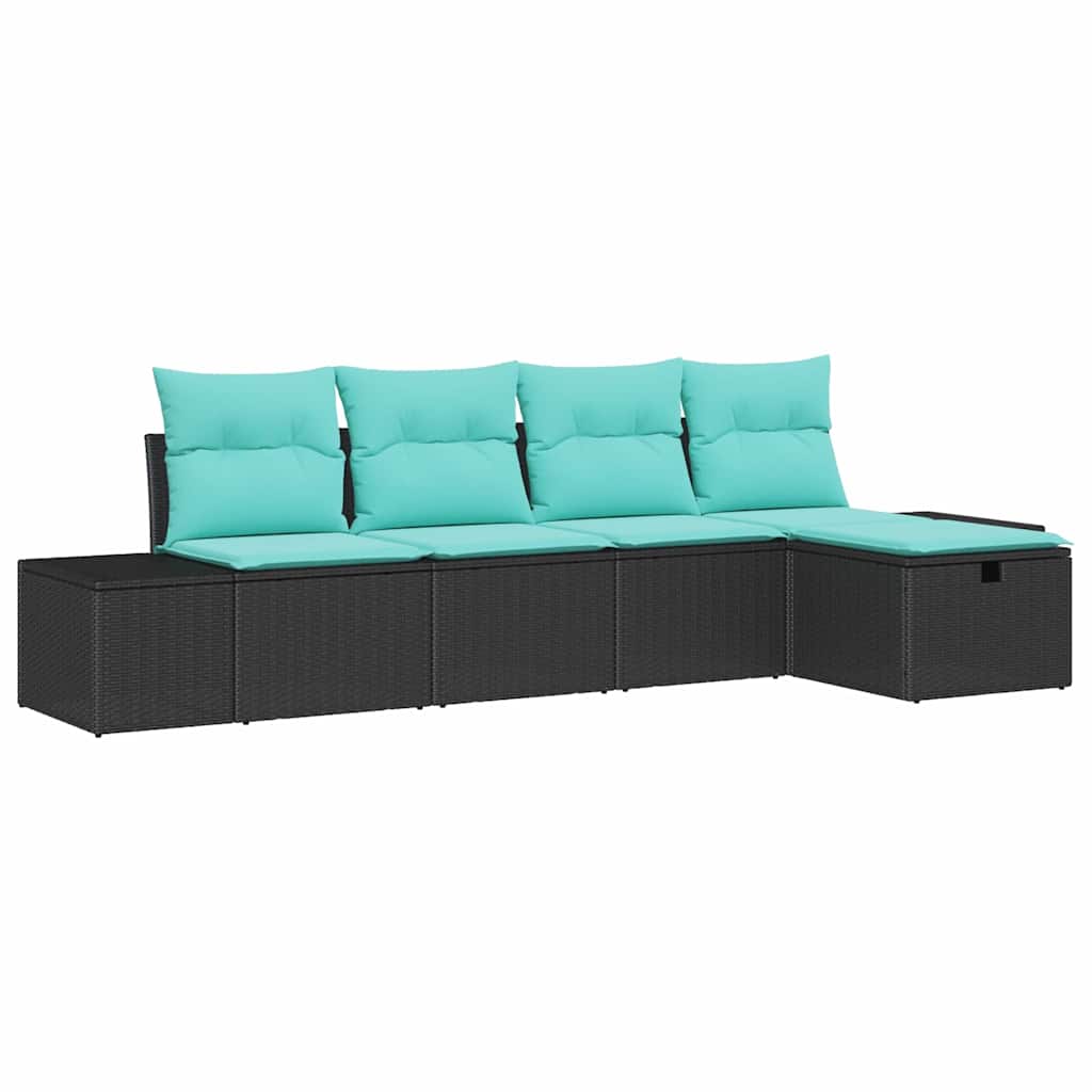 Bankstel 4 st poly rattan