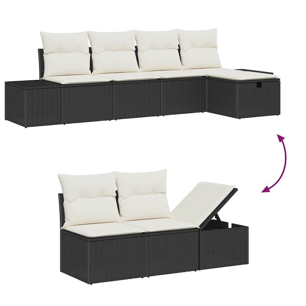 Bankstel 6 st poly rattan