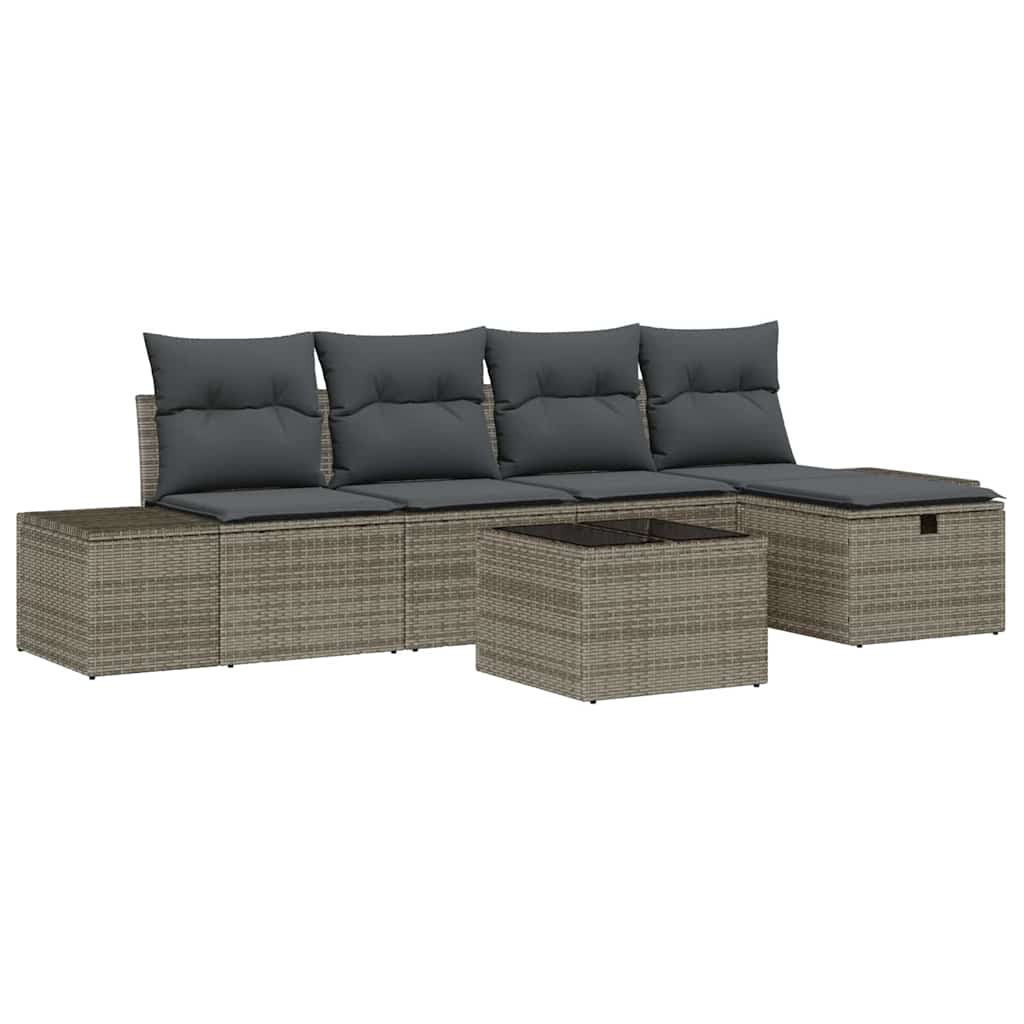 Bankstel 5 st poly rattan