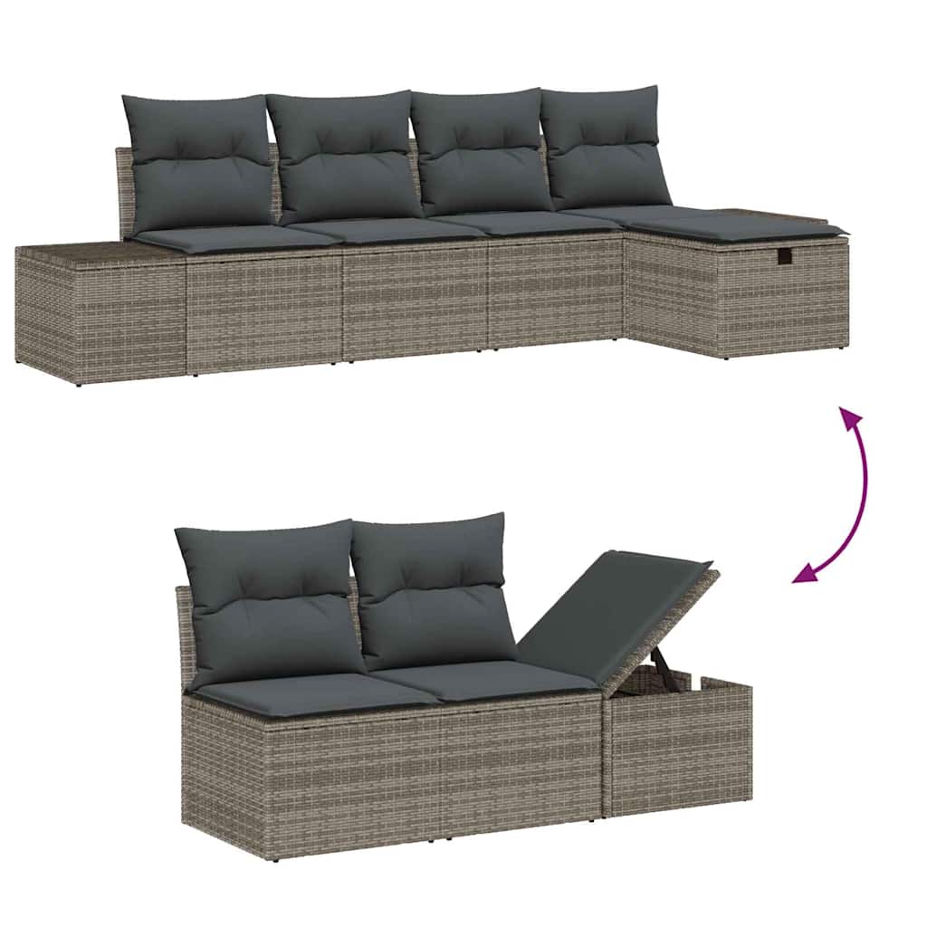 Bankstel 5 st poly rattan
