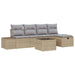 Bankstel met kussen 5 pcs poly rattan