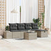 Bankstel 6 st poly rattan