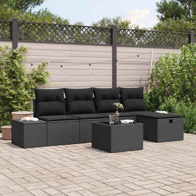 Bankstel 5 st poly rattan