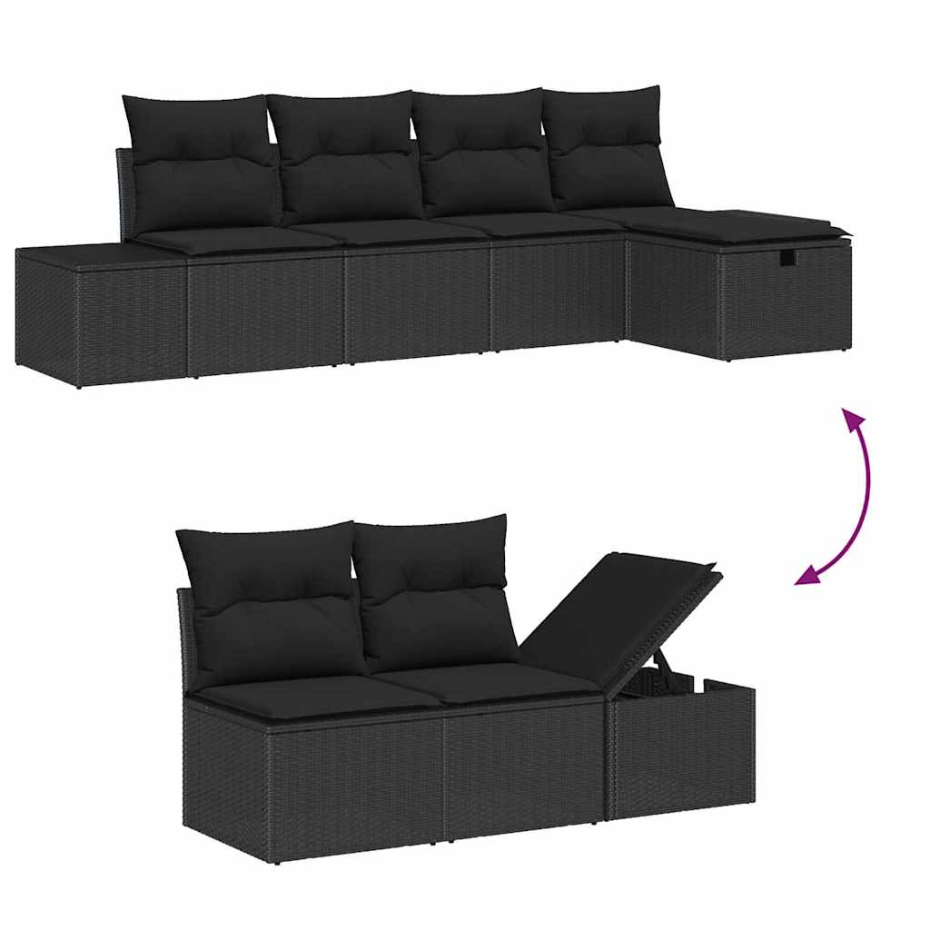 Bankstel 5 st poly rattan