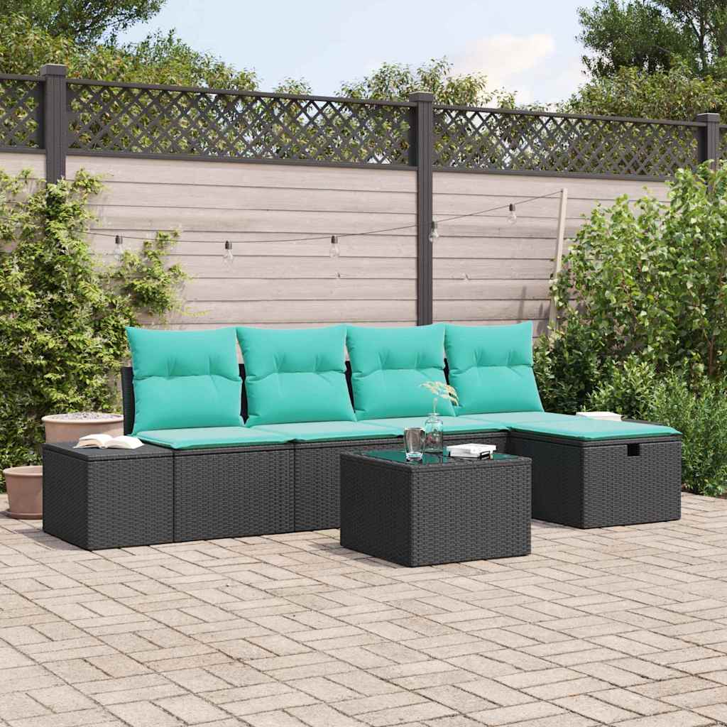 Bankstel 5 st poly rattan