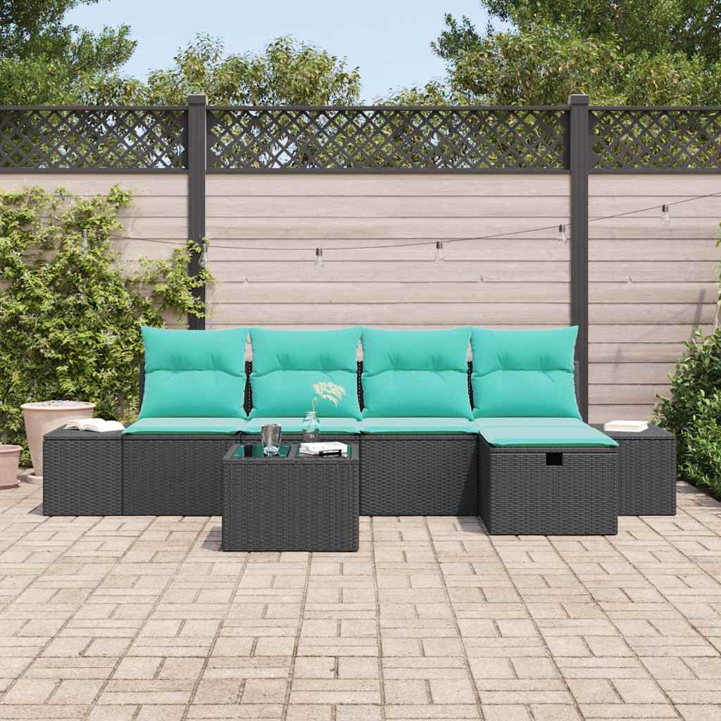 Bankstel 5 st poly rattan
