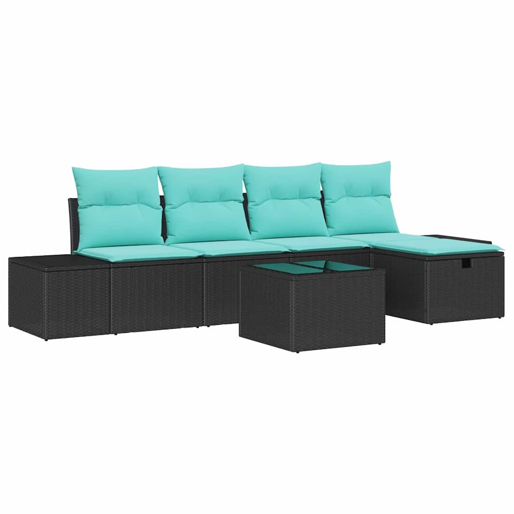 Bankstel 5 st poly rattan