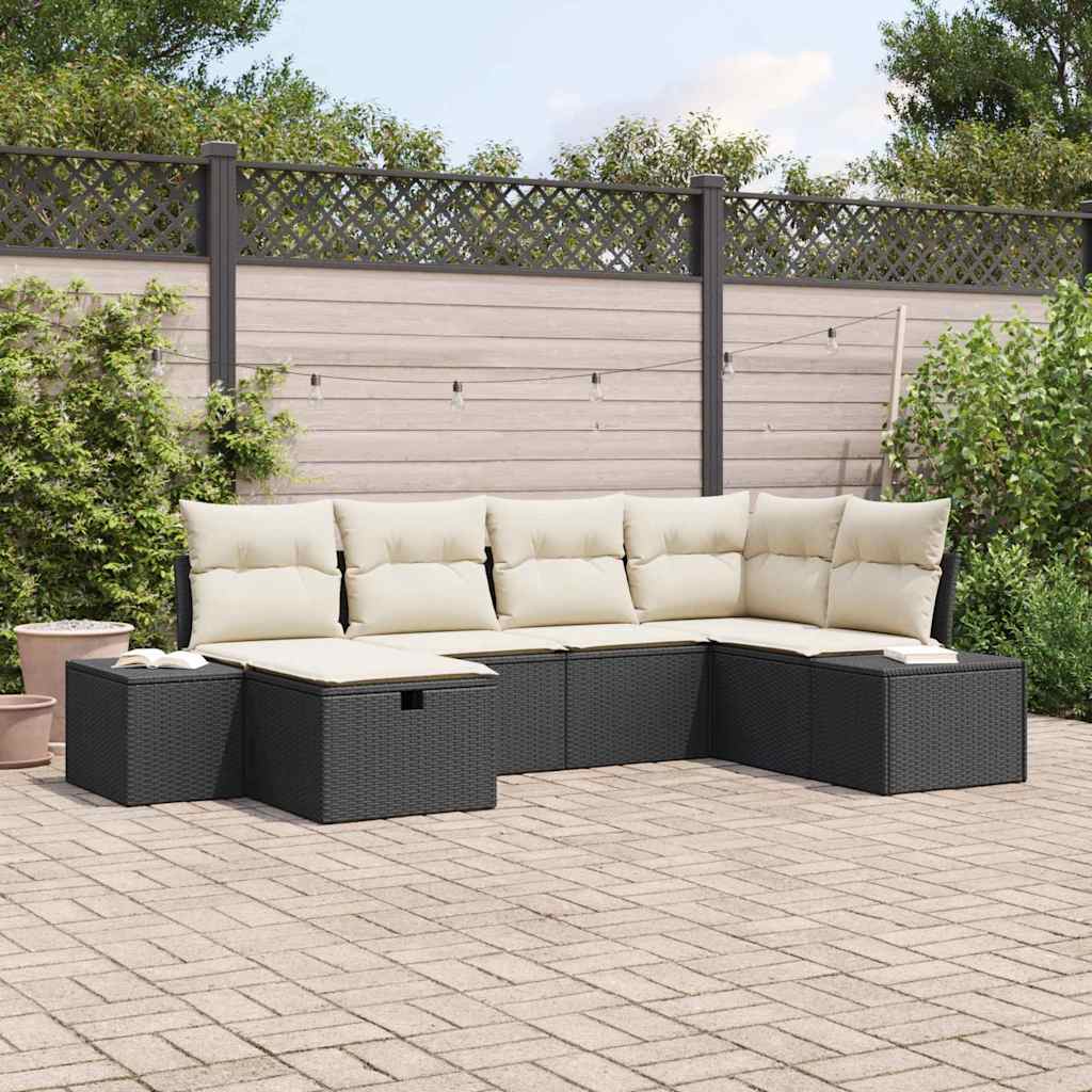Bankstel 7 st poly rattan