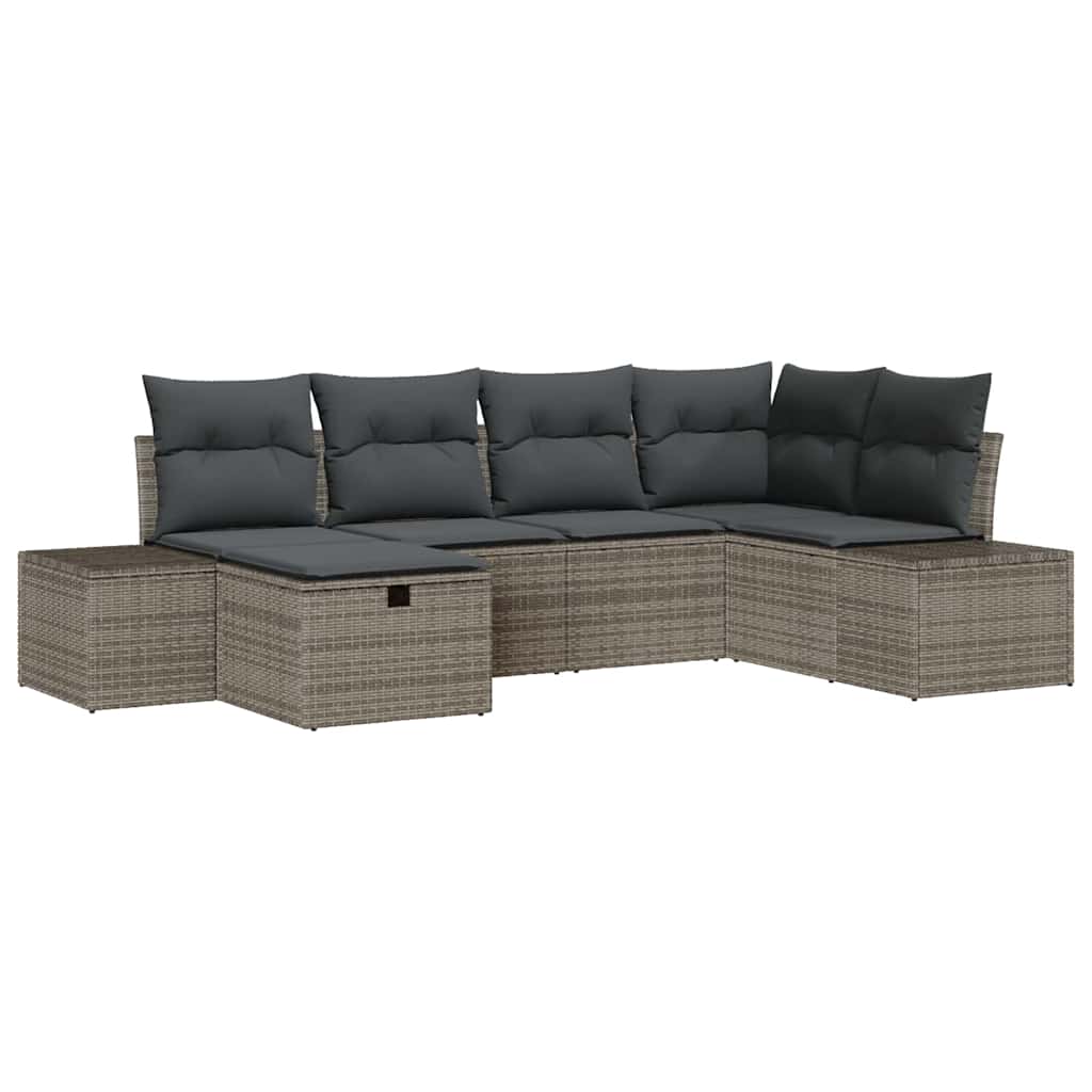 Bankstel 7 st poly rattan