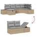 Bankstel met kussen 6 pcs poly rattan
