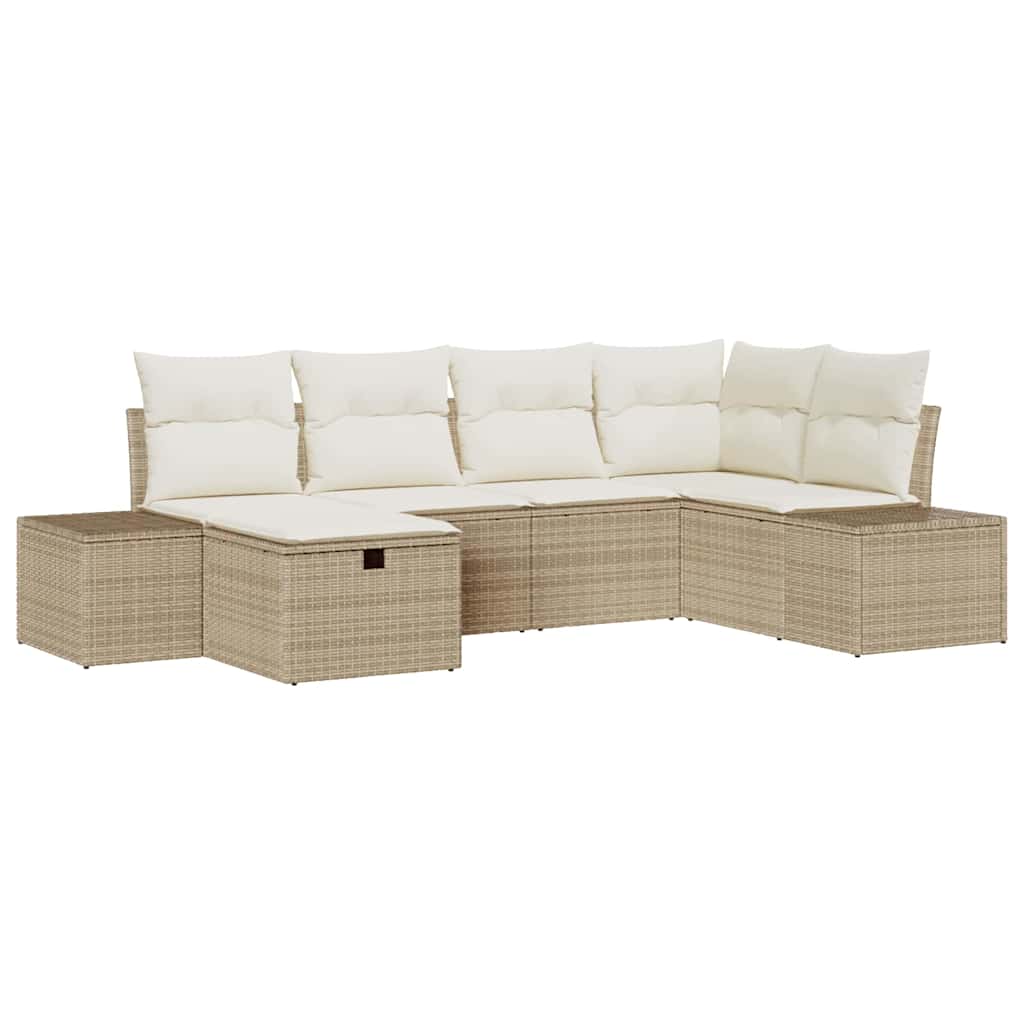 Bankstel 6 st poly rattan