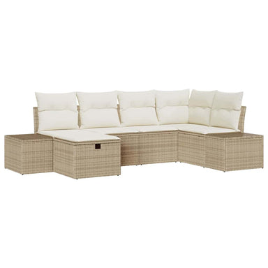 Bankstel 6 st poly rattan
