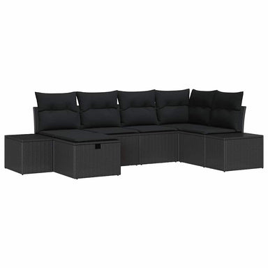 Bankstel 6 st poly rattan