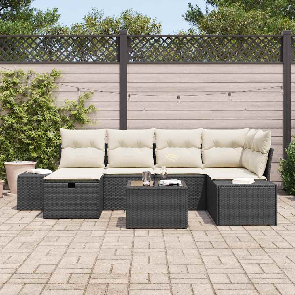 Bankstel 7 st poly rattan