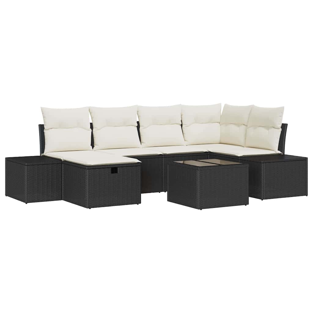 Bankstel 7 st poly rattan