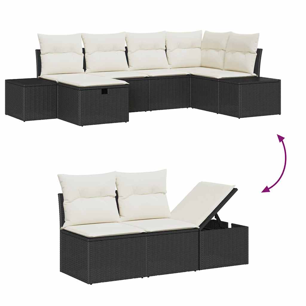 Bankstel 7 st poly rattan