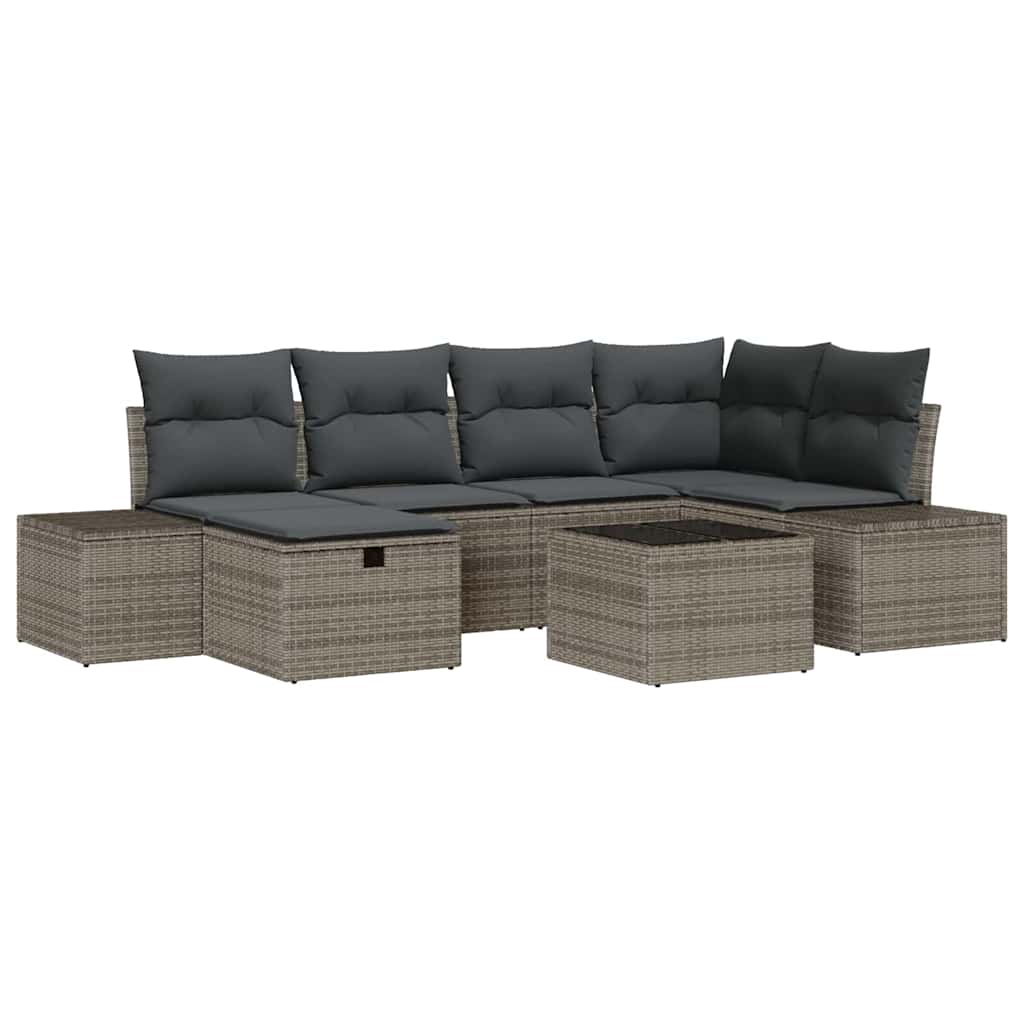 Bankstel 7 st poly rattan
