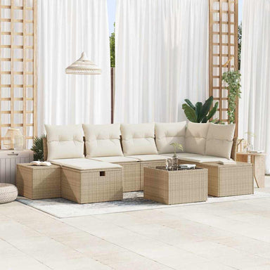 Bankstel 7 st poly rattan