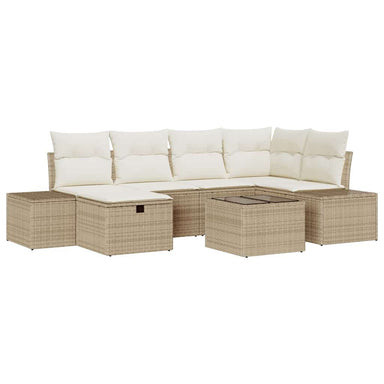 Bankstel 7 st poly rattan