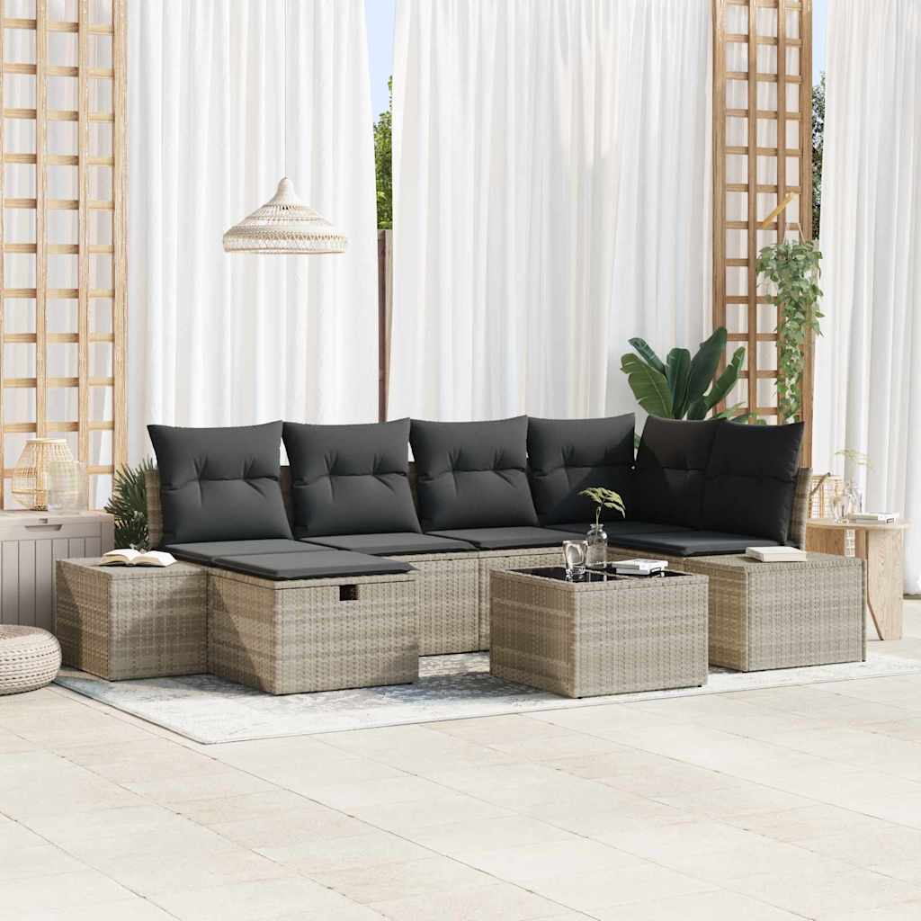 Bankstel 6 st poly rattan
