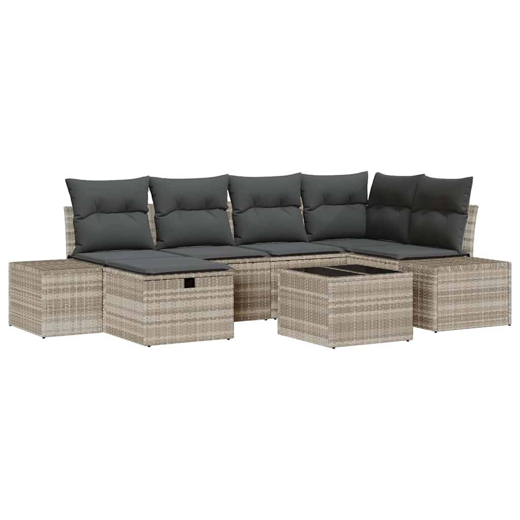 Bankstel 6 st poly rattan